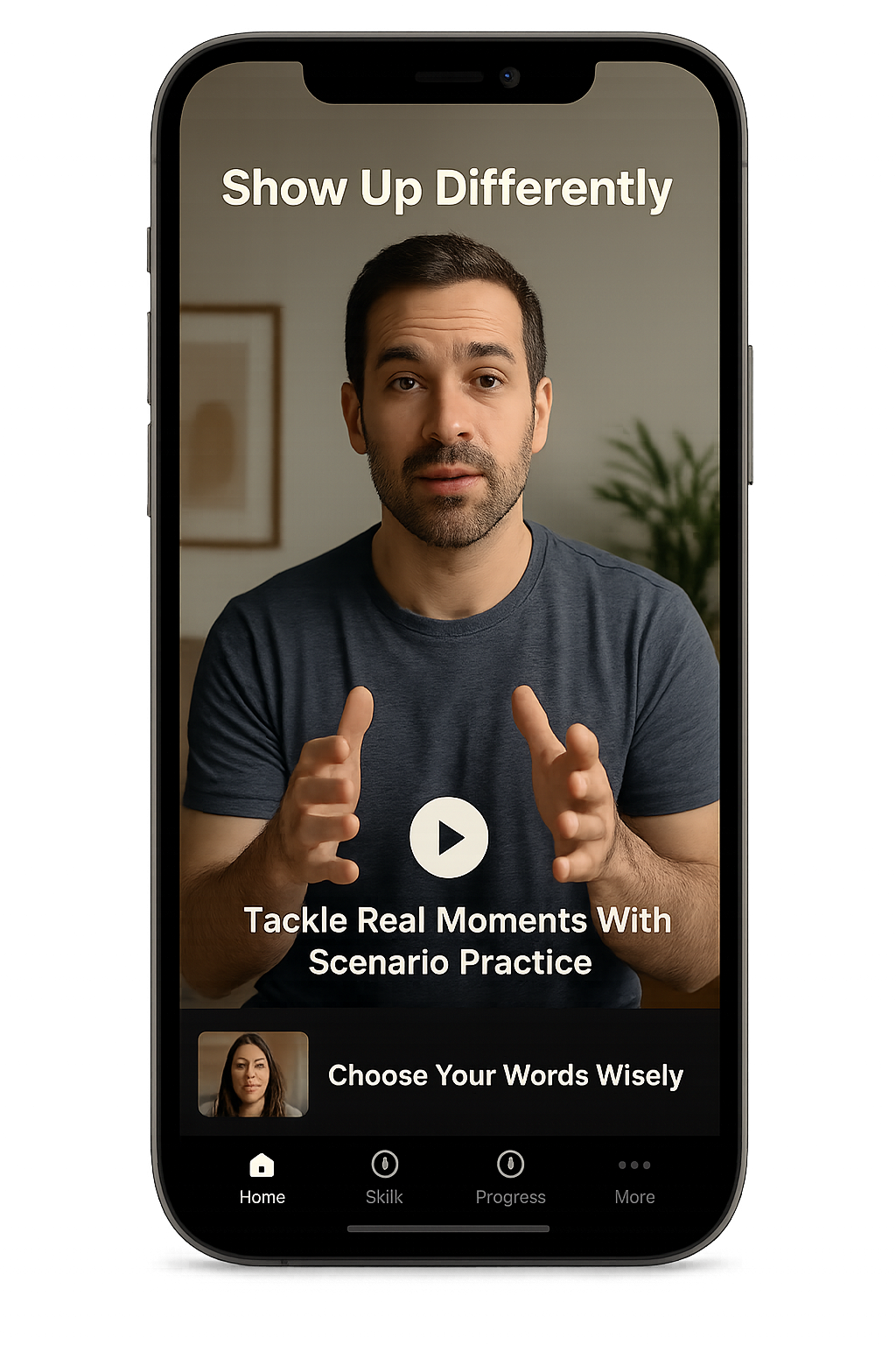 Practice screen showing scenario exercises